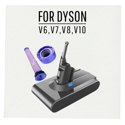 סוללה לשואב אבק דייסון DYSON 6000mAh דגמים V6, V7, V8, V10